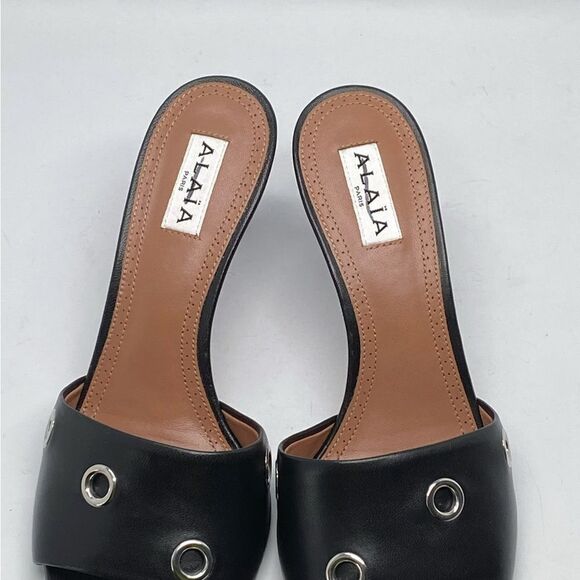 Alaia Oeillets Grommet Leather Mules size 36.5 - Picture 6 of 16